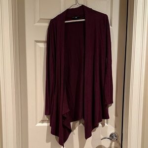 Context Deep Burgundy Open Front Cardigan